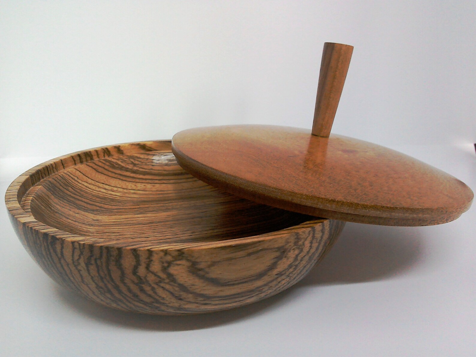 Turned wooden bowl with lid Etsy