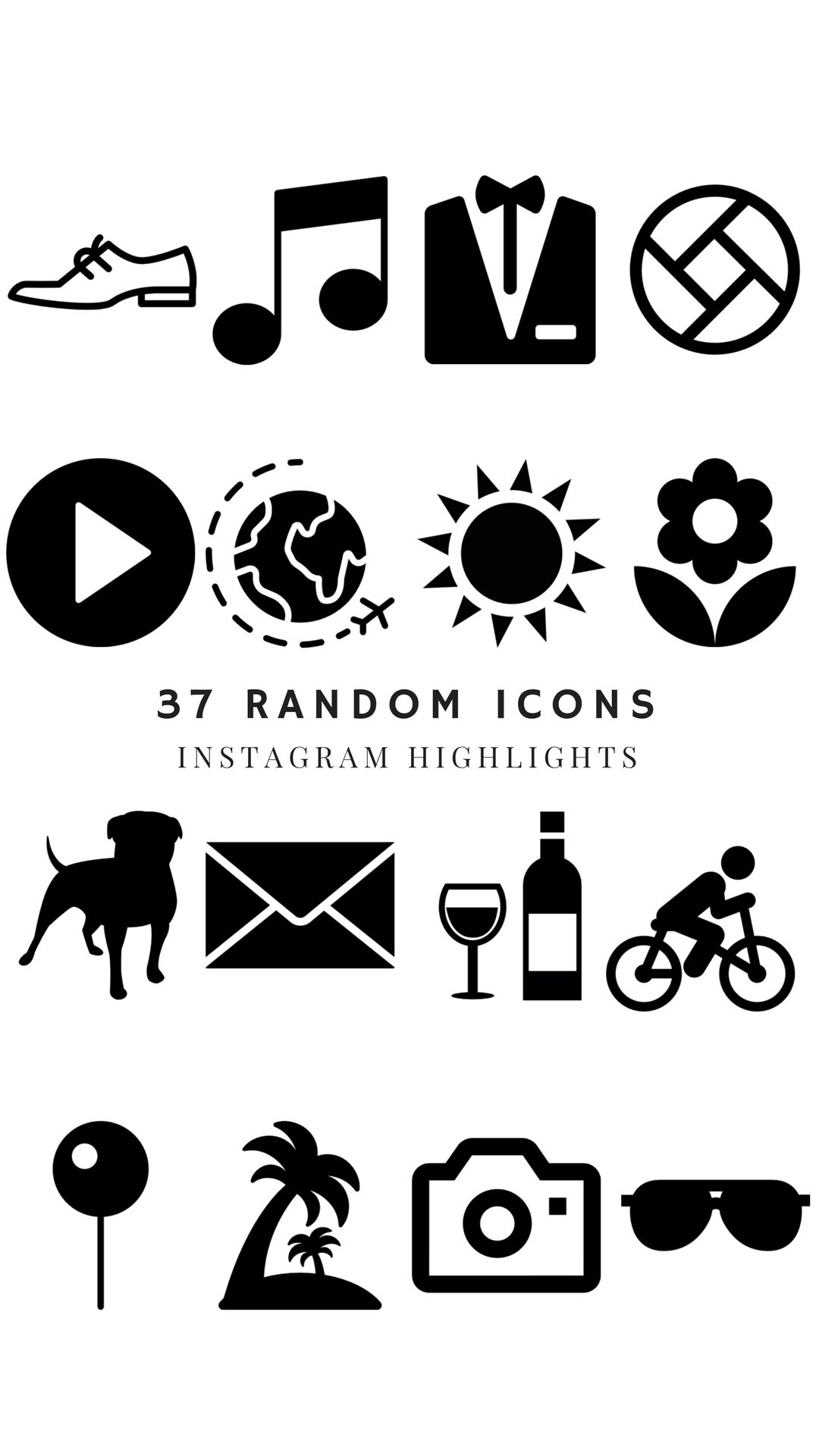 37 random icons instagram highlights white background | Etsy