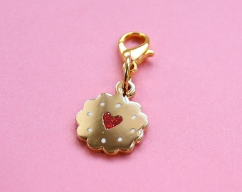 Golden Jammy Heart Bullet Journal Charm - Hard Enamel Planner charm