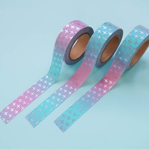 Ombre Crosses Washi Tape - Bullet Journal Supplies - Ruban de masquage japonais - Bujo Tape - Silver Bullet Journalling
