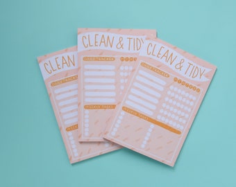 Clean & Tidy Planner Pad - Housework Desk Pad - Cleaning Organiser