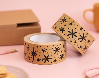 Stars Kraft Paper Parcel Tape - 50mm Paper Sticky Tape