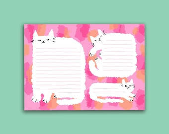 If I Fits, I Sits A5 Kitty Notepad / Note taking pad / Lined Planner