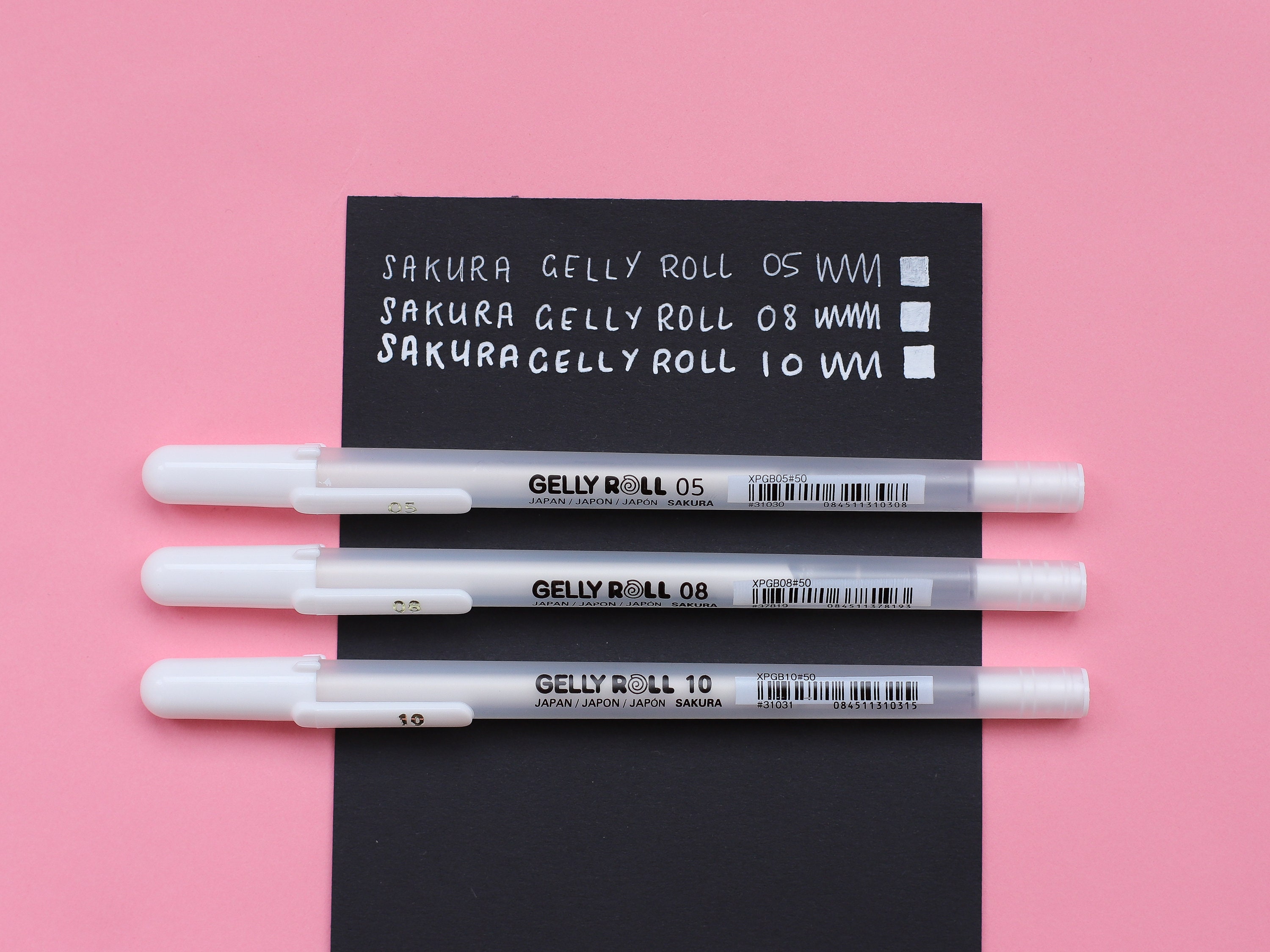 Sakura Gelly Roll Gel Pens 05/08/10 Bright White Ink Blister Pack of 3 