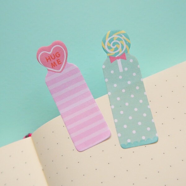 Mini Candy Sticky Page Markers - Bullet Journal spread notes - Japanese Bujo Supplies - Sweeties Stickers - Cute Study - Kawaii Stationery