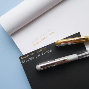 Pentel Gold & Silber Hybrid Gelschreiber - Bullet Journalling Stationery - 0,4mm Kawaii Metallic Jelly Ink - Japanisches Bujo Zubehör