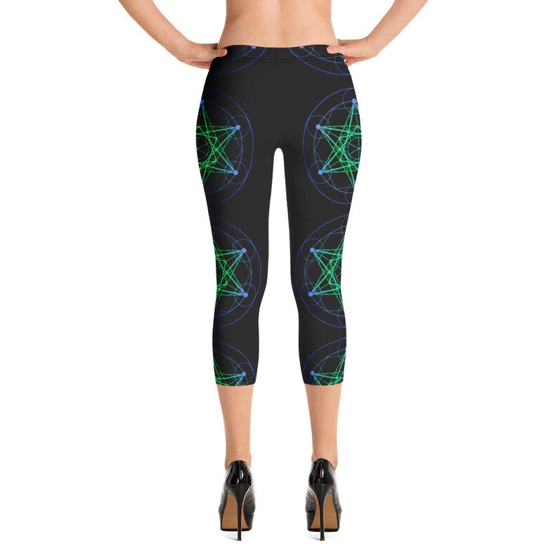 Angel Leggings Metatron Leggings Scared Geometry Capri Leggings Metatrons Cube Leggings