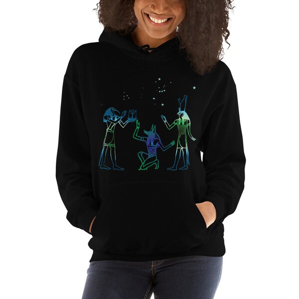 Egyptian Hoodie, Star Map Hoodie, Pleiades to Sirius Hoodie, Horus Hoodie, Thoth Hoodie Anubis Hoodie , Starseed Gaurdians Unisex Hoodie