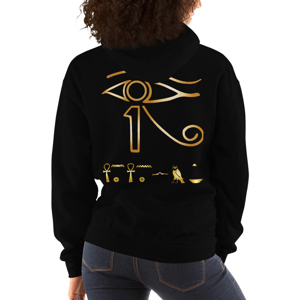 Afro Egypt Sleeveless Zip Hoodie Horus Eyes Egyptian God DT03