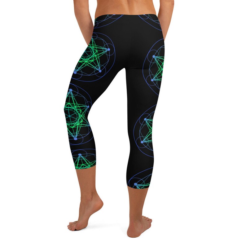 Angel Leggings Metatron Leggings Scared Geometry Capri Leggings Metatrons Cube Leggings