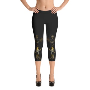 Egyptian Leggings, Horus Leggings, Ra Leggings, Falcon God Leggings, Eye of Horus Leggings, Falcon Leggings, Bird Capri Leggings