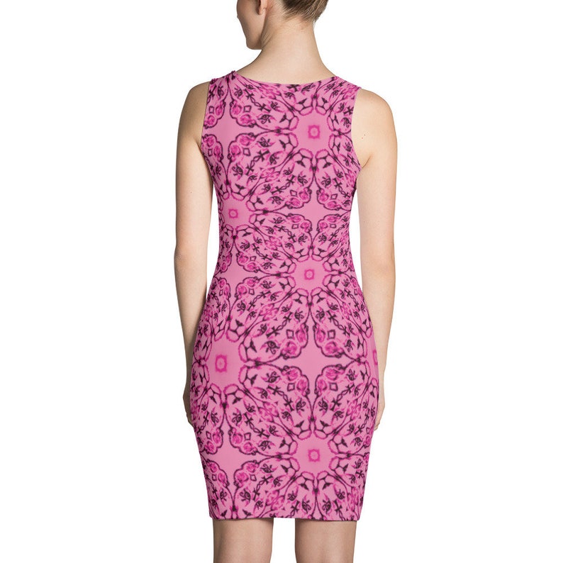 Sekhmet Lion Star Lyra Pencil Dress Lioness Egyptian Ankh Dress Pink Egyptian Star Goddess Lion Dress Sekhmet Egyptian Dress