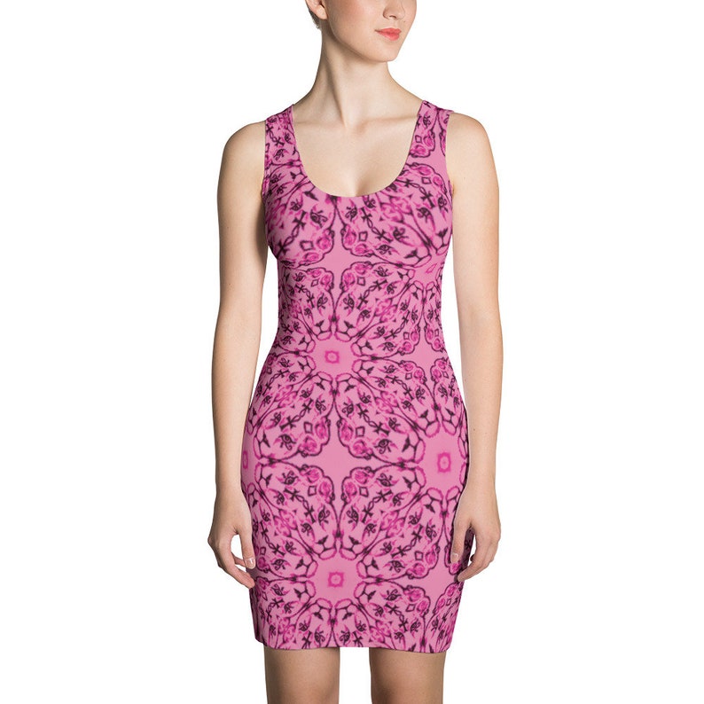 Sekhmet Lion Star Lyra Pencil Dress Lioness Egyptian Ankh Dress Pink Egyptian Star Goddess Lion Dress Sekhmet Egyptian Dress