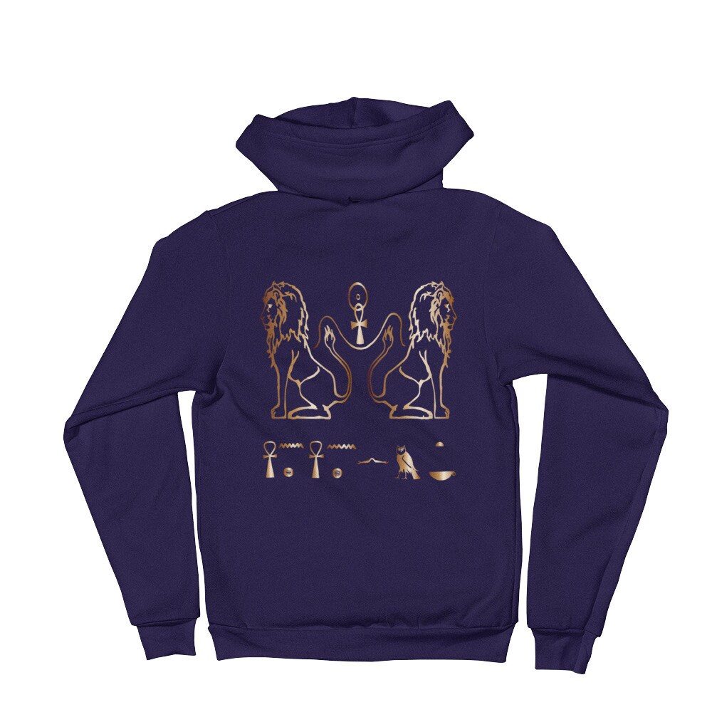 Egyptian hoodie Hieroglyphs hoodie Ankh Hoodie Lions Etsy