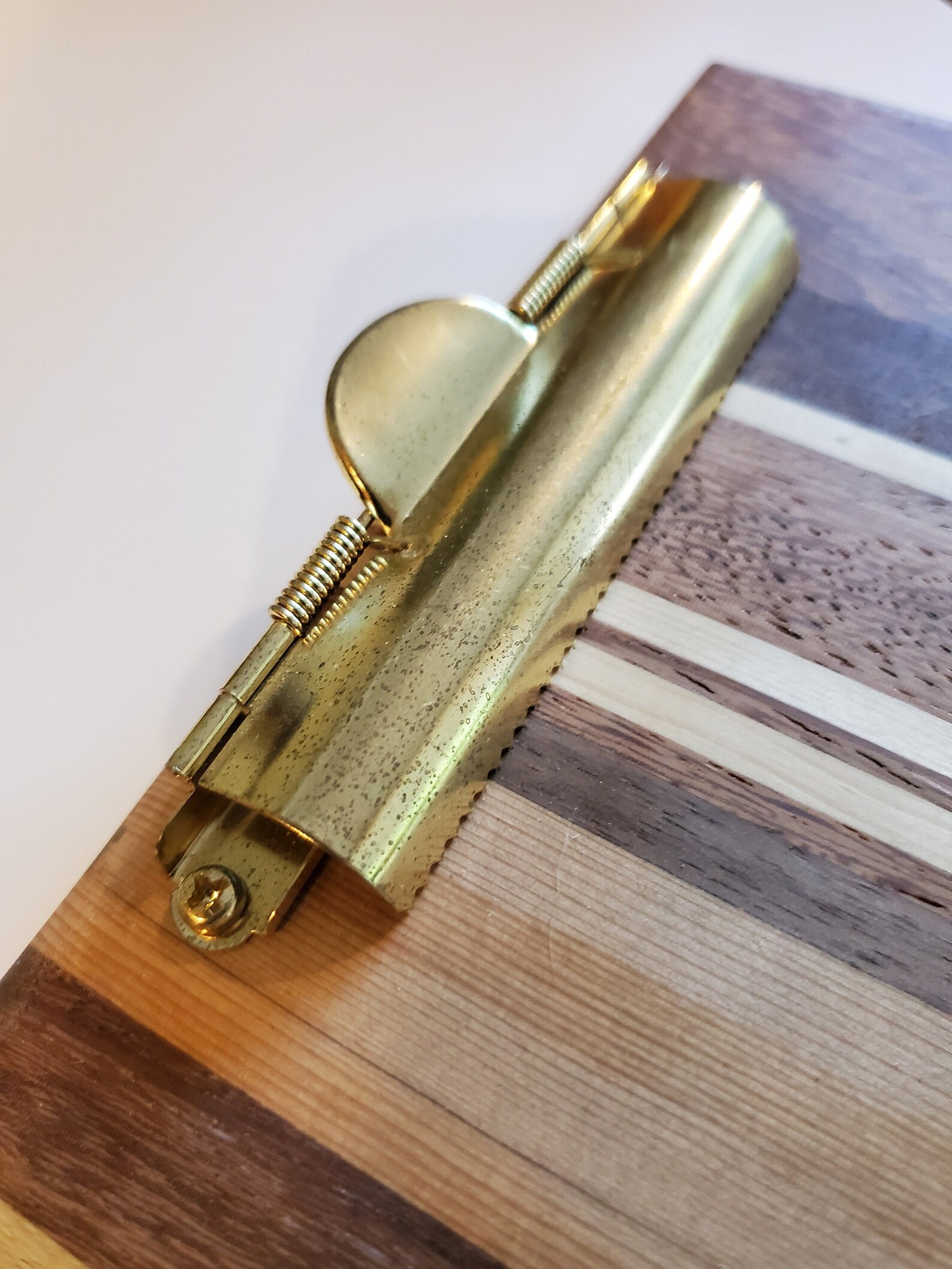 Small Reclaimed Wood Clipboard With Brass Inlay and Brass Clip Etsy