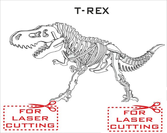 CDR Plan For CNC EPS Laser Cutting Files Dinosaur T-rex DXF PDF