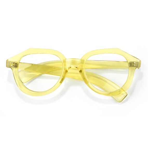 1930s French vintage crystal yellow