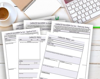 Character Builder Planner Bundle | Writing Planner | Goal Planner | Journal | Printable | Writing Journal