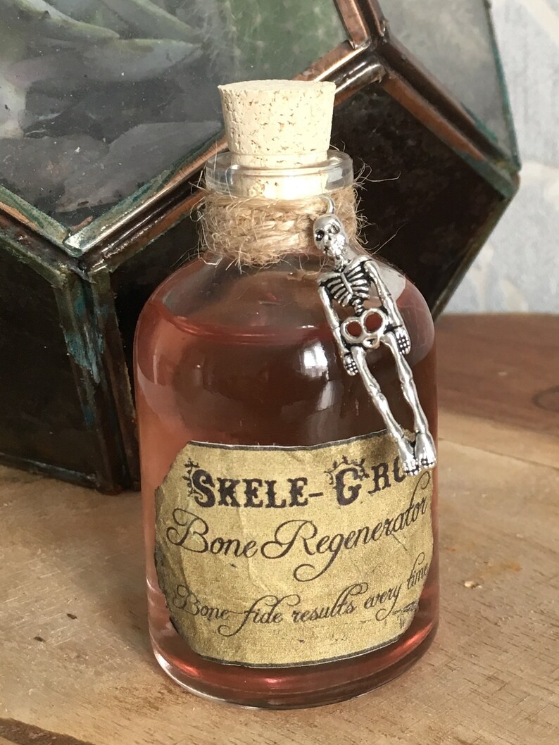 Handmade Potion Bottle with Skeleton Charm Etsy