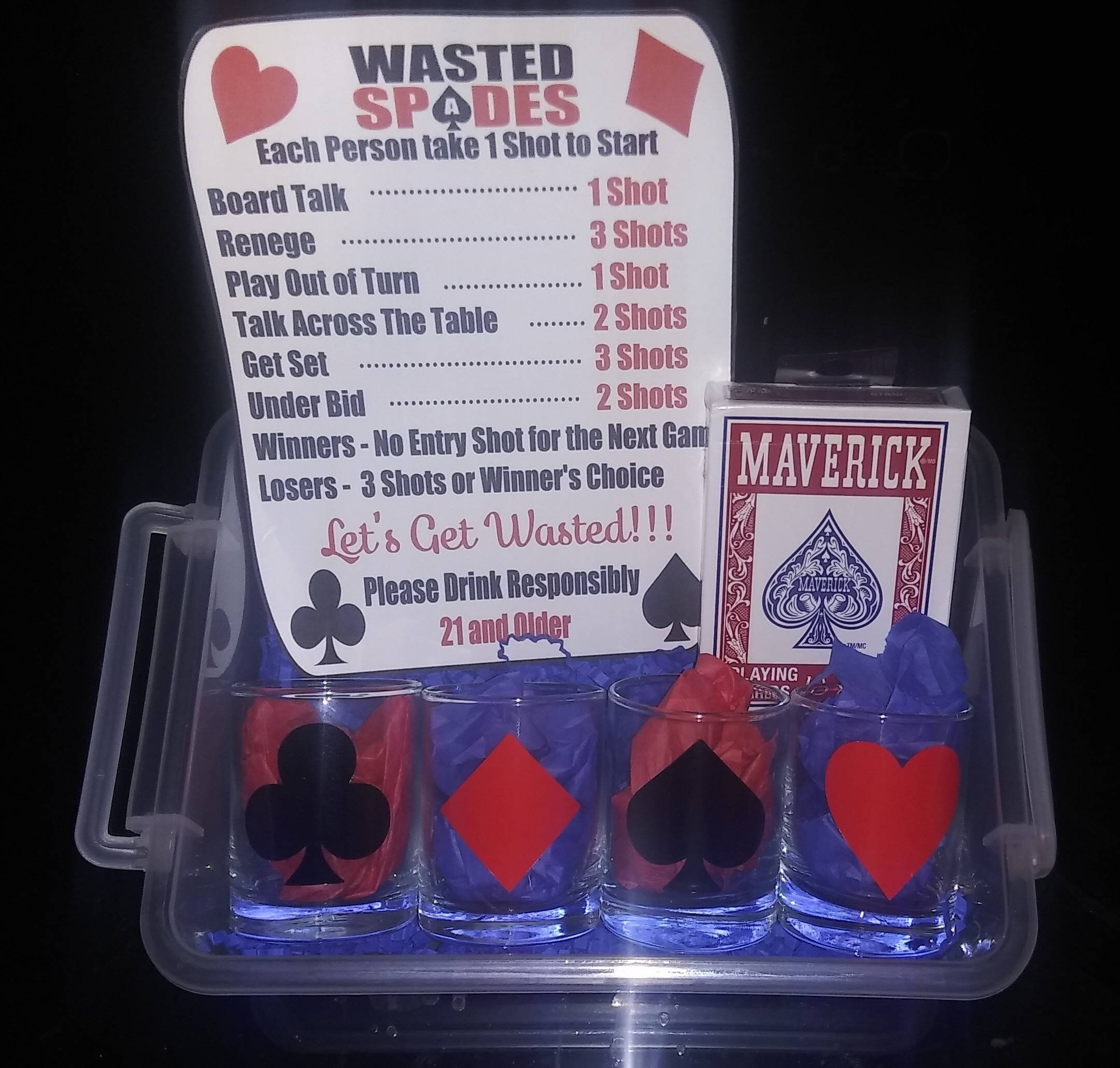 Spades, Drinking Game for Adults, Game Night Ideas, Birthday Gift Etsy