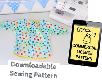 Art Smock Pattern - DOWNLOADABLE PDF PATTERN (Commercial Use Licence)