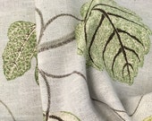 Rustic Hand Woven Texture Natural Fibers Green Leaf Print Upholstery Pillow Tote Home Decor Soft Accent Pindler Borchard Designer Fabric