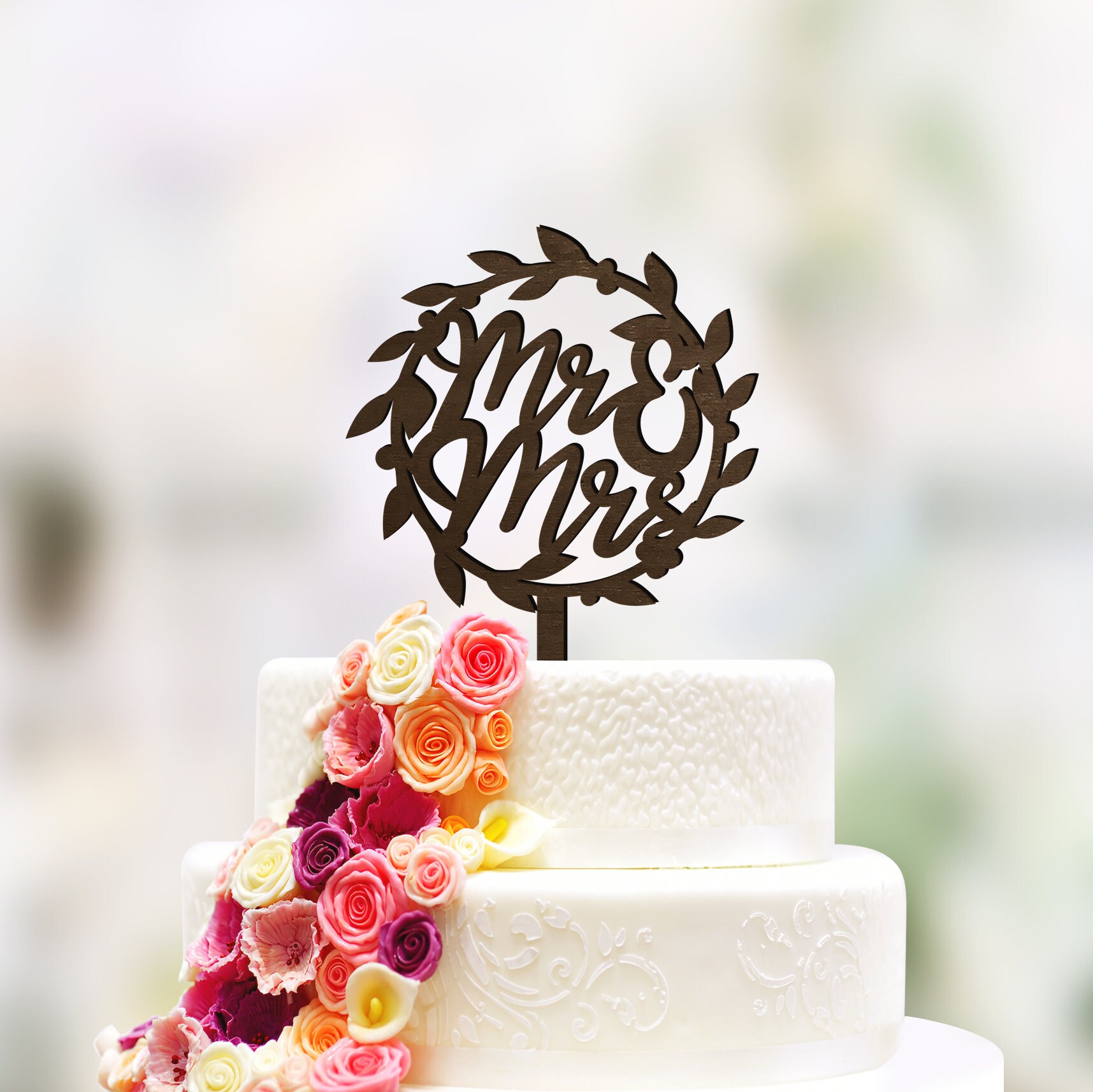 Mr And Mrs Wedding Cake Topper Available In Gold Rose Gold Etsy