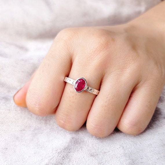 Ruby Stone Silver Ring