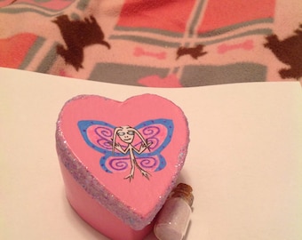 Romantic Valentine for Her Victorian Decoupage Trinket Box OOAK Handmade Victorian Valentine Gift Box Handmade Candy Heart Box