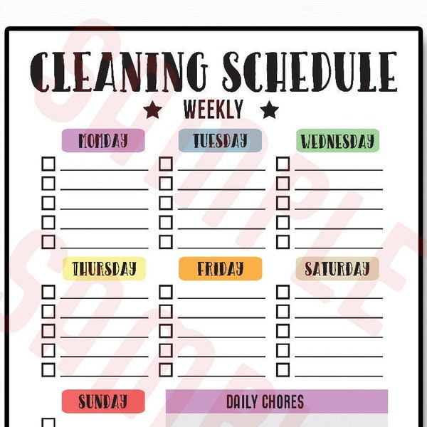 Apartment chore chart etsy
