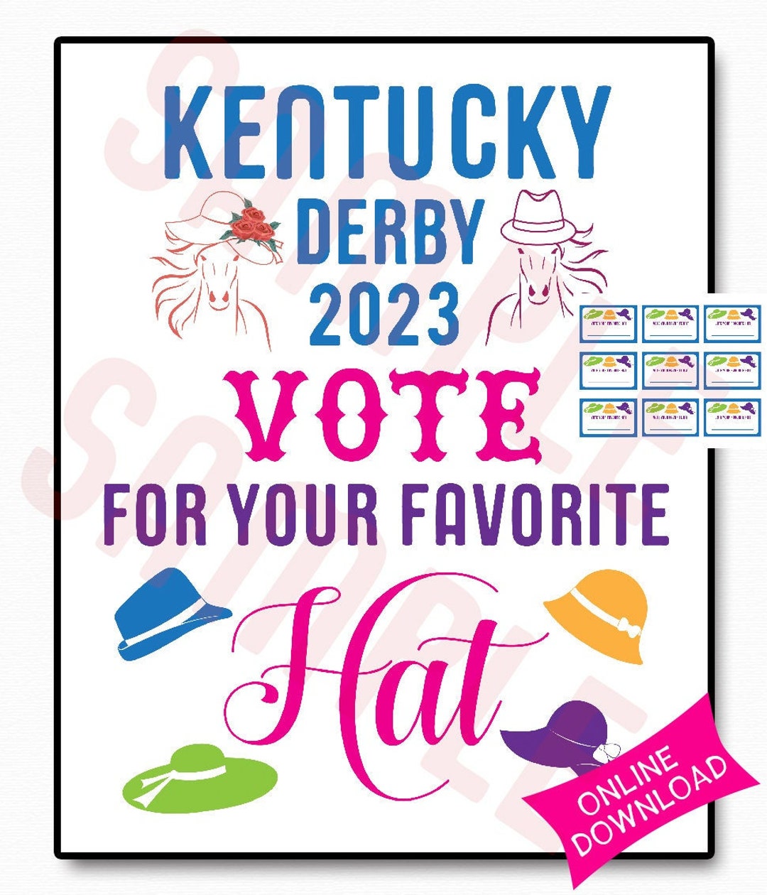 Kentucky Derby 2023 Party Sign Printable Vote Your Favorite Etsy