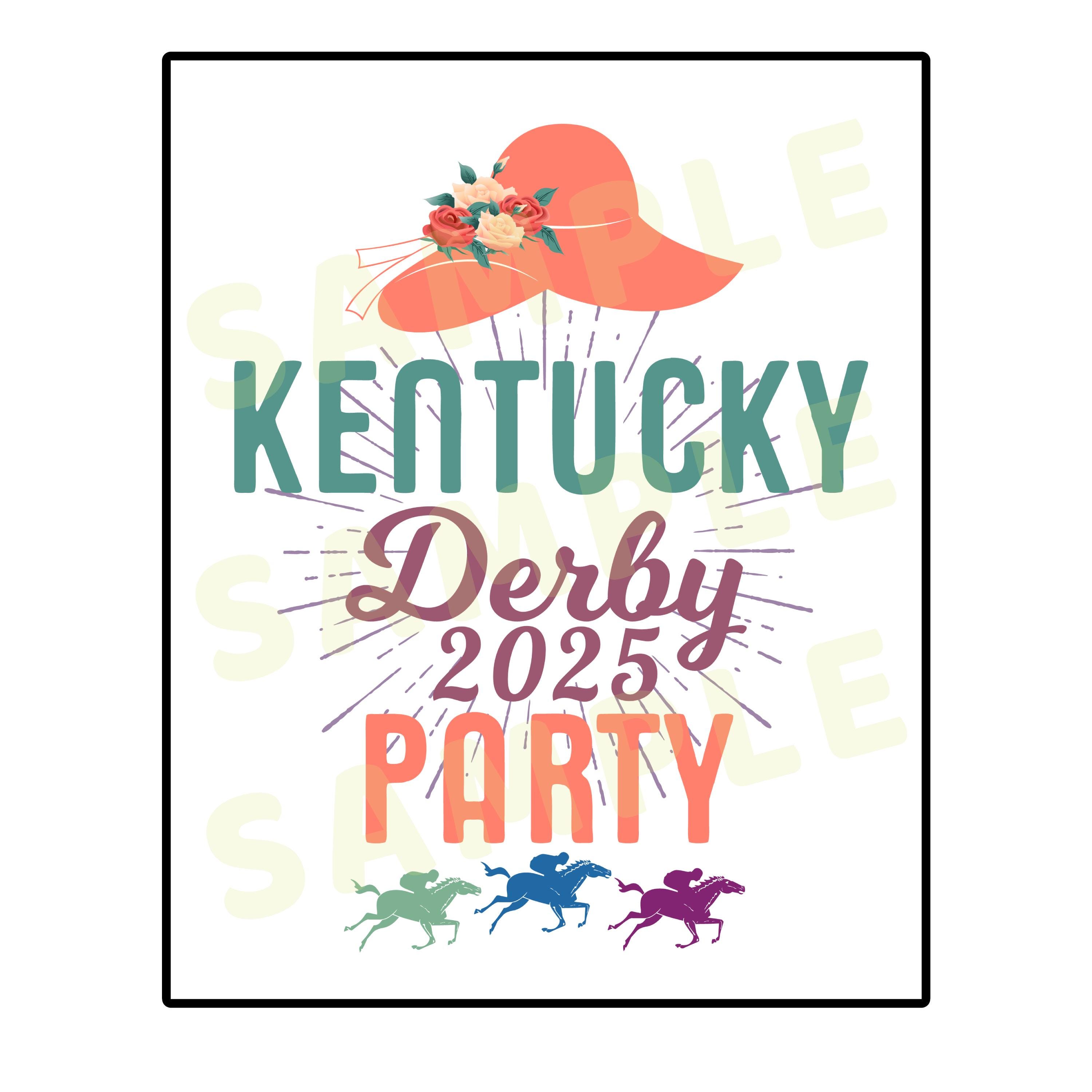 kentucky derby 2025 party colorful welcome sign printable sign