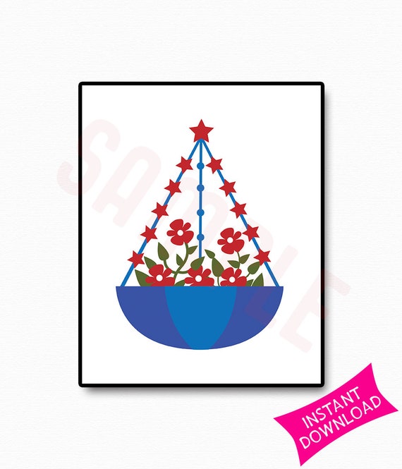 Patriotic Centerpiece Printable Wall Art 4th Of July Etsy