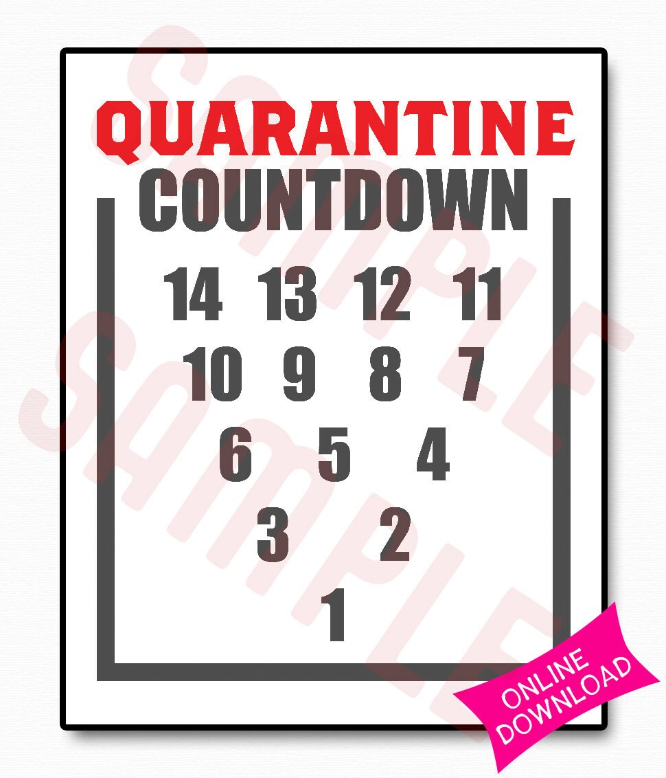 Quarantine Countdown Instant Download Print Quarantine - Etsy