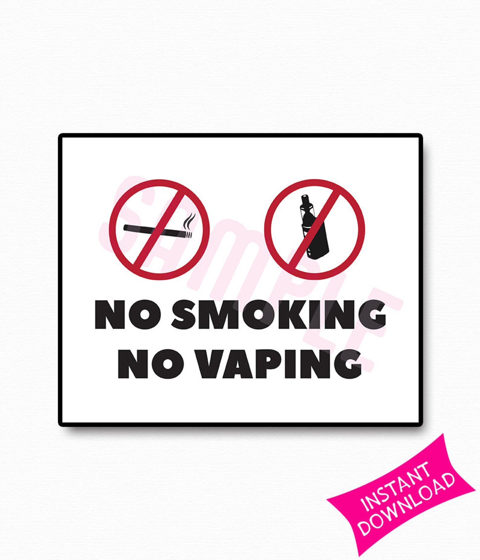 No Smoking No Vaping Printable Sign - Etsy