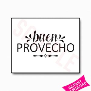 Buen Provecho | Spanish Print | Printable Quote | Printable Wall Art | Spanish Quotes |Spanish Decor