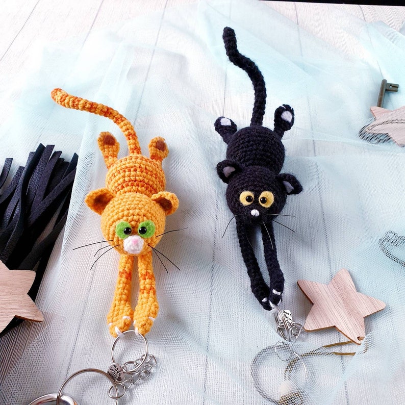 Unusual keychain black cat gift keychain decoration Original Etsy