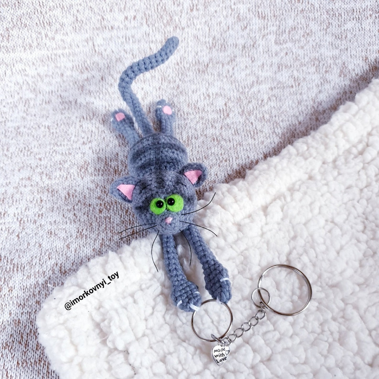 Easy PDF pattern funny cat keychain Cat keychain gift Etsy
