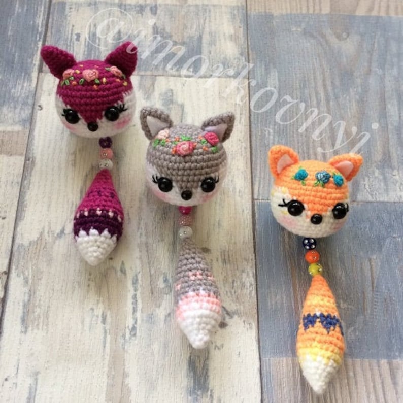Crochet keychain easy pattern Fox Animals keychains Key ring Etsy