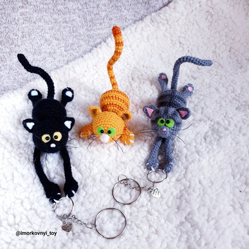 Easy PDF pattern funny cat keychain Cat keychain gift Etsy