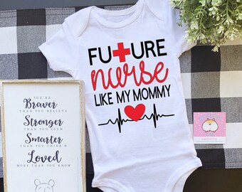 Baby Girl Future Nurse Baby Clothes Baby Shower Gift Baby Boy Bodysuit Baby Nurse #43 Funny Baby Clothes