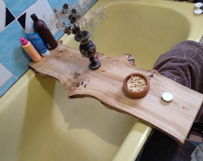 Wood Live Edge Bath Caddy Tray, Bathtub Tray, Bath Tray, Bathtub Wooden Tray, Bath Caddy, Bath Tray for Tub, Bath Caddy Tray, Bathtub Caddy