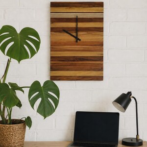 Luxury Striped Wood Wall Clock • Apple & Elm Fine Art