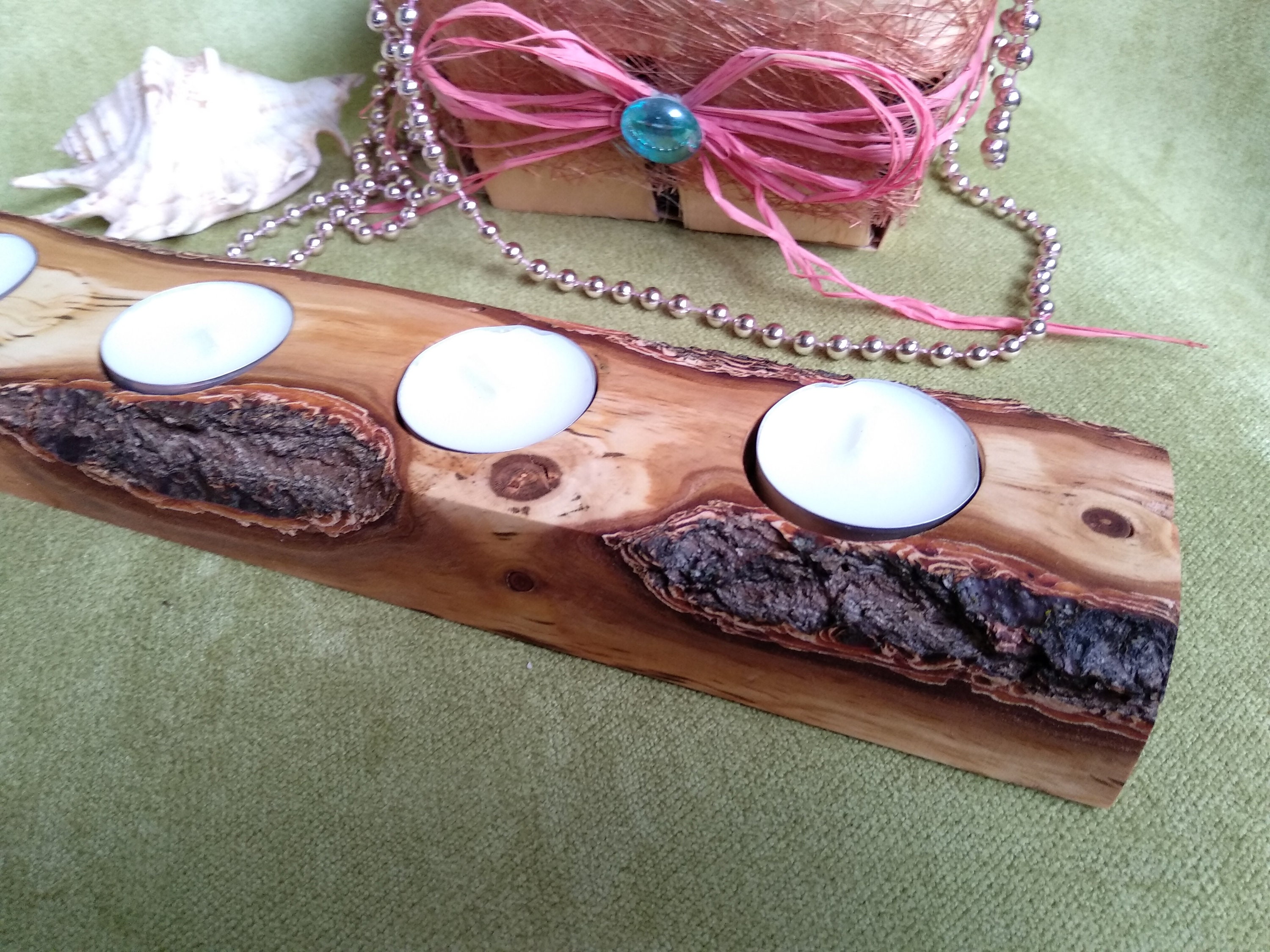 Deco 79 Juego De 3 Portavelas Decorativo De Madera De Mango Hecho