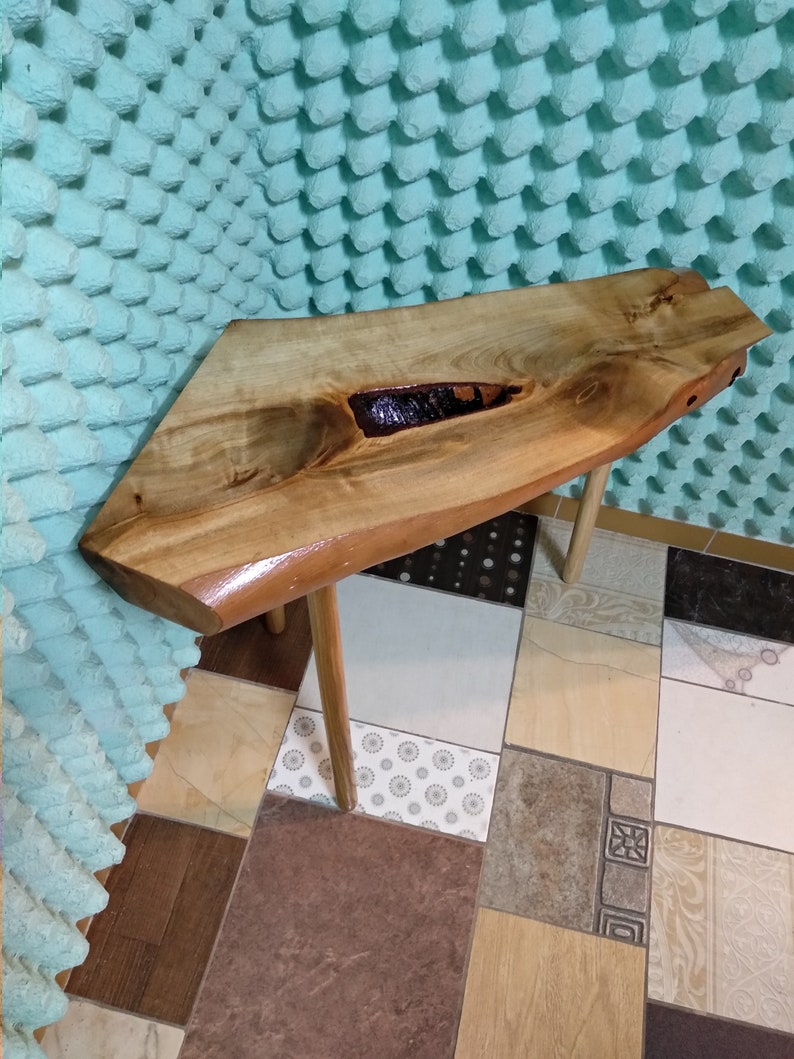 Coffee Table Mid Century Modern Birch Wood Live Edge Table Etsy