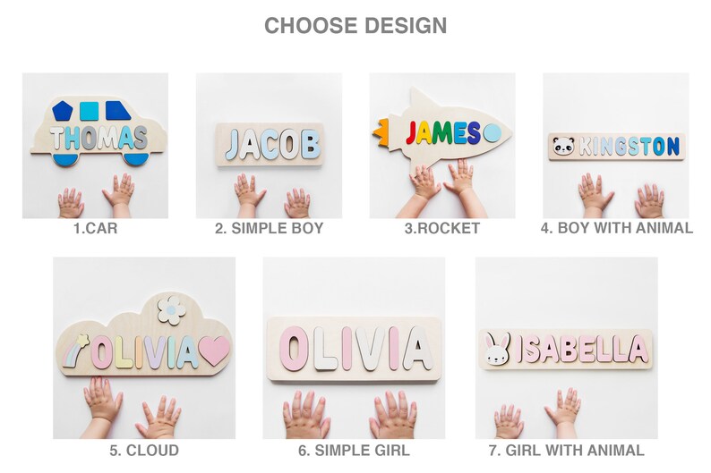 1st Birthday Gift Name Puzzle Personalized Personalized Name Etsy