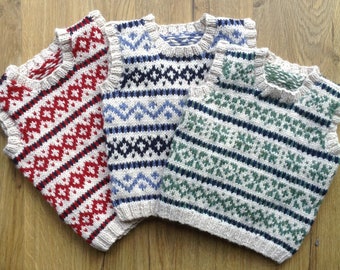 Fairisle tank top, slip over top