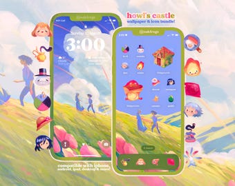Fantasy Meadow Icon Pack iOS iPhone iPad Tablet Android Desktop Wallpaper Theme (Digital Download)