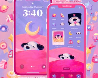 Sweet Dreams Icon Pack iOS iPhone iPad Tablet Android Desktop Wallpaper Theme (Digital Download)