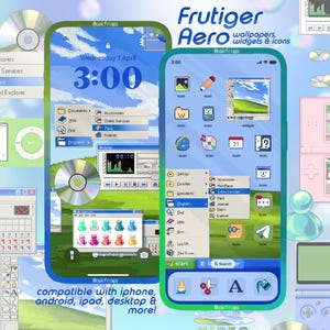 Frutiger Aero Retro Nostalgie Pixel Icon Pack iPhone iPad IOS Android Desktop Wallpaper Theme